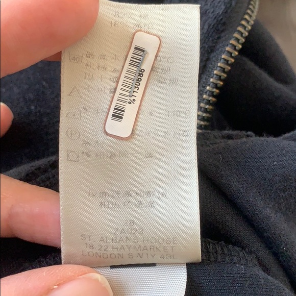 BURBERRY | Black Terry Peplum Zipper Hoodie Medium - Picture 14 of 16